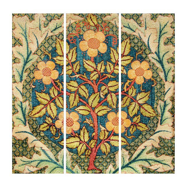 William Morris Rose Wreath Triptych (Front)