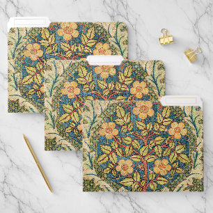 William Morris Rose Wreath Vintage Floral Art File Folder