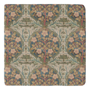 William Morris Rose Wreath Vintage Flowering Rose Trivet