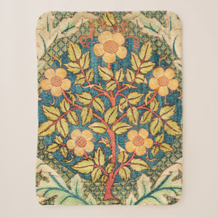 William Morris Rose Wreath (Zoomed) Throw Blanket