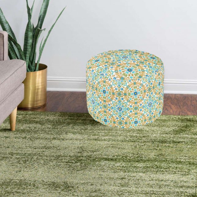 William Morris round pouf vintage  (Creator Uploaded)