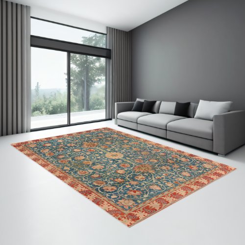 William Morris Rug _ Blue  Red Persian  Oriental