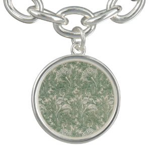 William Morris Sage Green Tulip Pattern: Vintage Bracelet