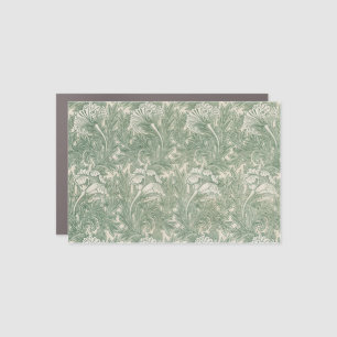 William Morris Sage Green Tulip Pattern: Vintage Car Magnet