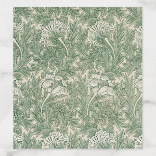 William Morris Sage Green Tulip Pattern: Vintage Envelope Liner