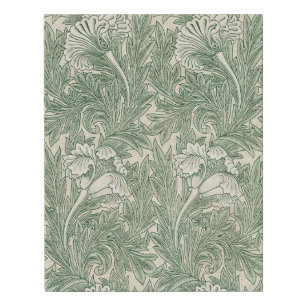 William Morris Sage Green Tulip Pattern: Vintage Faux Canvas Print