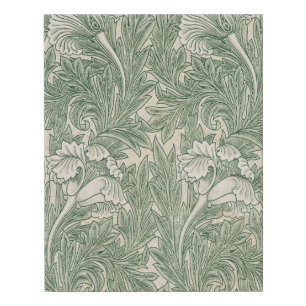 William Morris Sage Green Tulip Pattern: Vintage Faux Canvas Print