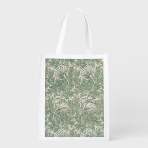 William Morris Sage Green Tulip Pattern: Vintage Grocery Bag