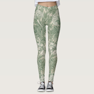 William Morris Sage Green Tulip Pattern: Vintage Leggings