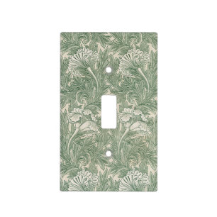 William Morris Sage Green Tulip Pattern: Vintage Light Switch Cover