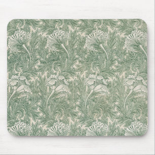 William Morris Sage Green Tulip Pattern: Vintage Mouse Pad