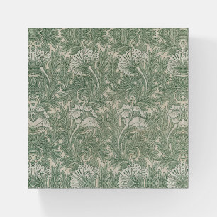 William Morris Sage Green Tulip Pattern: Vintage Paperweight