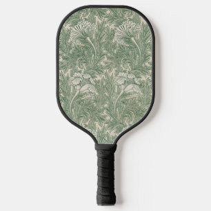 William Morris Sage Green Tulip Pattern: Vintage Pickleball Paddle