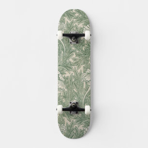 William Morris Sage Green Tulip Pattern: Vintage Skateboard