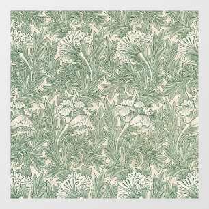 William Morris Sage Green Tulip Pattern: Vintage Window Cling