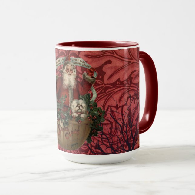 William * Morris  Santa Claus Burgundy Tea Mug (Front Right)