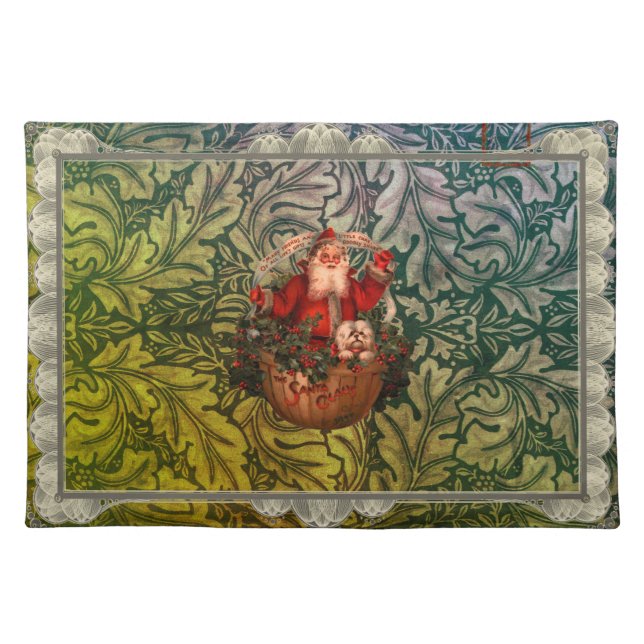 William * Morris  Santa Claus Cloth Placemat (Front)