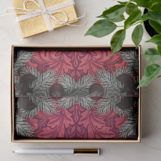 William * Morris  Santa Spruce Rich Cherry Tissue Paper (Gift)