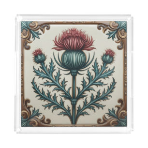 William Morris Scottish Thistle vintage floral Acrylic Tray