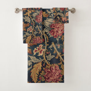 William Morris Scottish Thistle vintage floral  Bath Towel Set