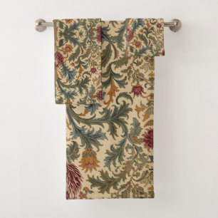 William Morris Scottish Thistle vintage floral Bath Towel Set