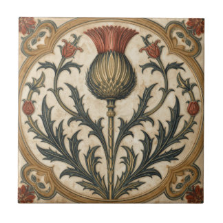 William Morris Scottish Thistle vintage floral Ceramic Tile