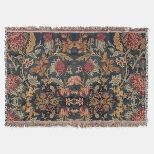 William Morris Scottish Thistle vintage floral Throw Blanket