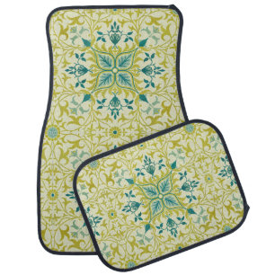 William Morris Seamless Ceiling Lime Green Pattern Car Floor Mat