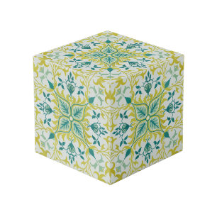 William Morris Seamless Ceiling Lime Green Pattern Cube