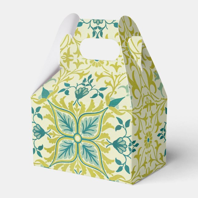 William Morris Seamless Ceiling Lime Green Pattern Favor Boxes (Front Side)