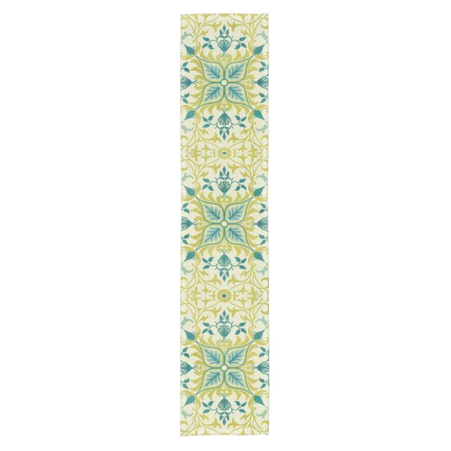William Morris Seamless Ceiling Lime Green Pattern Short Table Runner (Front)