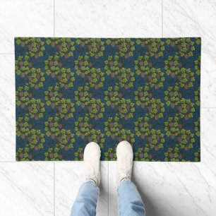 William Morris Seamless Grape Vine Black Pattern Doormat