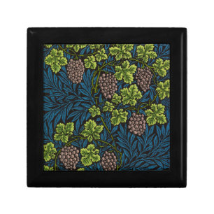William Morris Seamless Grape Vine Black Pattern Gift Box