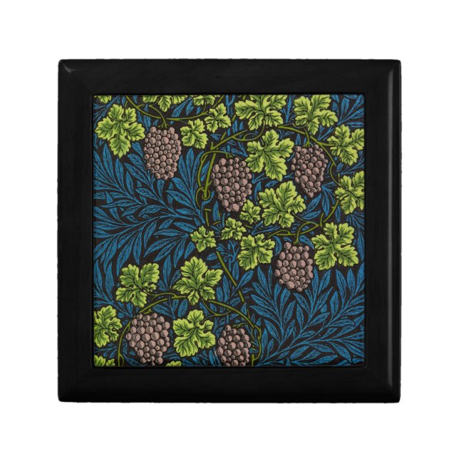 William Morris Seamless Grape Vine Black Pattern Gift Box (Front)