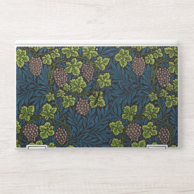 William Morris Seamless Grape Vine Black Pattern HP Laptop Skin (Front)