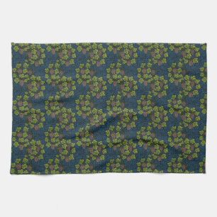 William Morris Seamless Grape Vine Black Pattern Kitchen Towel