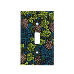 William Morris Seamless Grape Vine Black Pattern Light Switch Cover