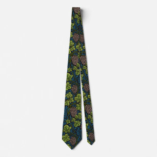 William Morris Seamless Grape Vine Black Pattern Neck Tie