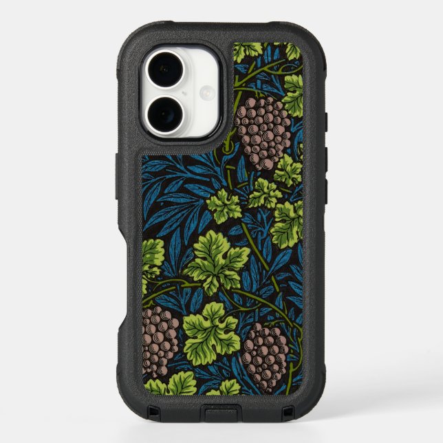 William Morris Seamless Grape Vine Black Pattern Otterbox iPhone Case (Back)