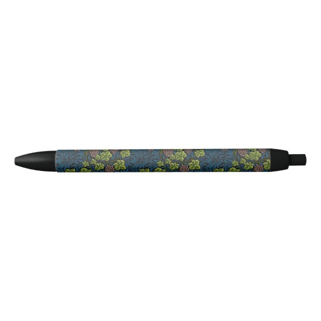 William Morris Seamless Grape Vine Black Pattern Pen (Front)