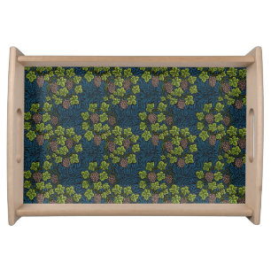 William Morris Seamless Grape Vine Black Pattern Serving Tray