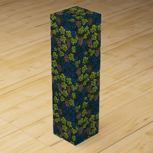 William Morris Seamless Grape Vine Black Pattern Wine Box