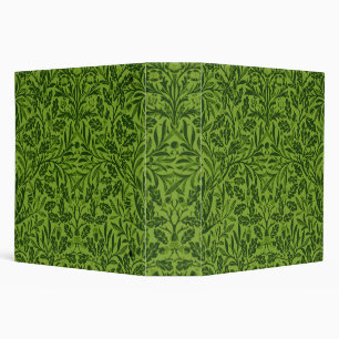 William Morris Seamless Green Oak Leaf Pattern 3 Ring Binder