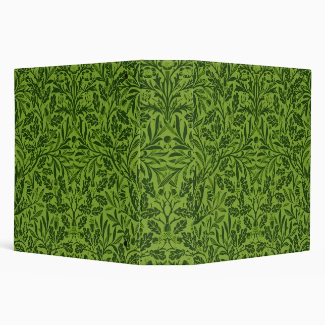 William Morris Seamless Green Oak Leaf Pattern 3 Ring Binder (Background)