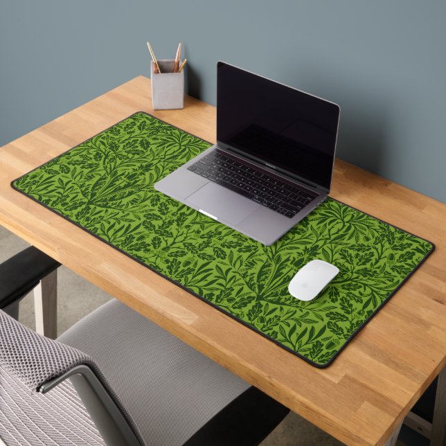 William Morris Seamless Green Oak Leaf Pattern Desk Mat (Office 2)