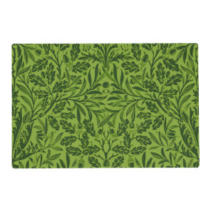 William Morris Seamless Green Oak Leaf Pattern Placemat