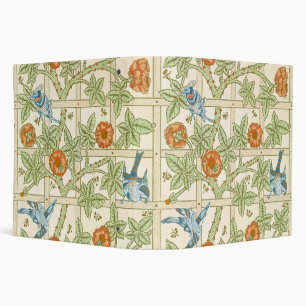 William Morris Seamless Trellis Bird Rose Pattern 3 Ring Binder