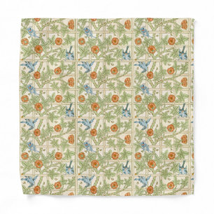William Morris Seamless Trellis Bird Rose Pattern Bandana