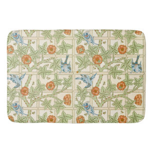 William Morris Seamless Trellis Bird Rose Pattern Bath Mat