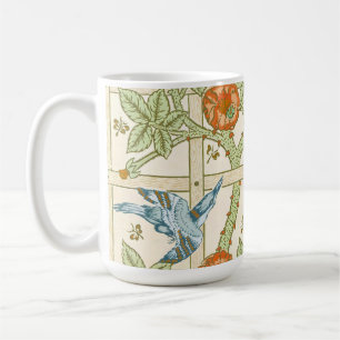 William Morris Seamless Trellis Bird Rose Pattern Coffee Mug